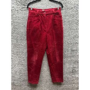 Kenzo‎ Paris High Rise Corduroy Cotton-Blend  Tapered Pants Red Womens Size 42